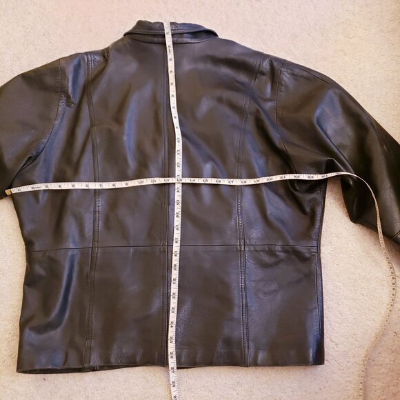 Tadmor Vintage Black Leather Button Front Cropped Jacket Made in Israel Size 40 - Picture 8 of 15